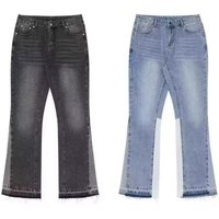 Cross-border Gallery Dept Retro Old Fringed Jeans High Street Straight Wide-leg Trousers Cross-border Gallery Dept Retro Old Fringed Jeans High Street Straight Wide-leg Trousers