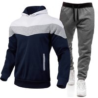 Men’s Clothing stitching sweater hoodie trousers suit fleece-lined warm sweatshirt pullover suit Men’s Clothing stitching sweater hoodie trousers suit fleece-lined warm sweatshirt pullover suit