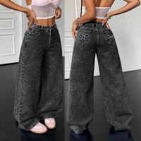 ​​Vintage High-Waisted Jeans s Retro Straight Leg Black, Non-Stretch Cotton, Unisex Fit S-, Washed & Embroidered Detail​ ​​Vintage High-Waisted Jeans s Retro Straight Leg Black, Non-Stretch Cotton, Unisex Fit S-, Washed & Embroidered Detail​