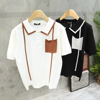 Men’s Clothing Light luxury retro high end color matching pocket short sleeved Polo shirt men’s summer thin slim lapel striped half sleeved T shirt Men’s Clothing Light luxury retro high end color matching pocket short sleeved Polo shirt men’s summer thin slim lapel striped half sleeved T shirt
