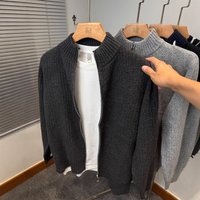 ​​Men’s Zip-Up Knit Cardigan Semi-Turtleneck Lightweight Sweater M-, Light GreyDark GreyBeigeNavy​​ ​​Men’s Zip-Up Knit Cardigan Semi-Turtleneck Lightweight Sweater M-, Light GreyDark GreyBeigeNavy​​