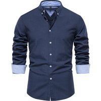 Autumn New European Slim Fit Shirt Casual Versatile Fashion Solid Color Long Sleeve Top For Men’s Wear Autumn New European Slim Fit Shirt Casual Versatile Fashion Solid Color Long Sleeve Top For Men’s Wear