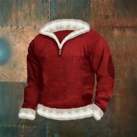 Men’s Clothing Sweatshirt Plus Velvet Hooded Casual Men’s Christmas Fleece Hooded Sweatshirt – Cozy Pullover With Print, Red Men’s Clothing Sweatshirt Plus Velvet Hooded Casual Men’s Christmas Fleece Hooded Sweatshirt – Cozy Pullover With Print, Red