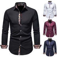 Men’s Floral Dress Slim Casual Paisley Print Long Sleeve Button Shirt A Men’s Floral Dress Slim Casual Paisley Print Long Sleeve Button Shirt A