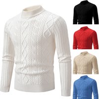 Autumn Winter Men’s Half Turtleneck Slim Solid Color Fashion Sweater Top Autumn Winter Men’s Half Turtleneck Slim Solid Color Fashion Sweater Top