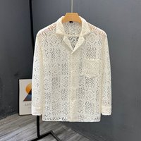 Men’s Summer New Long Sleeve Jacket Advanced Hollow Design Trendy Top Thin Cool Breathable Shirt Men’s Summer New Long Sleeve Jacket Advanced Hollow Design Trendy Top Thin Cool Breathable Shirt