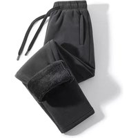 ​​Men’s Heavyweight Fleece Sweatpants Winter Plush Lined, Loose Fit, Drawstring Waist BlackGrayKhaki, S-​​ ​​Men’s Heavyweight Fleece Sweatpants Winter Plush Lined, Loose Fit, Drawstring Waist BlackGrayKhaki, S-​​