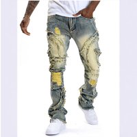 Men’s Clothing Men’s Ripped Flared Tassel Stretch Jeans New Style Men’s Clothing Men’s Ripped Flared Tassel Stretch Jeans New Style