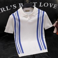 Men’s Clothing Summer New Vertical Striped Polo Shirt Knitted Sweater Short Sleeved Slim Fit Business Lapel T Shirt Men’s Clothing Summer New Vertical Striped Polo Shirt Knitted Sweater Short Sleeved Slim Fit Business Lapel T Shirt