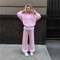 ​​Trendy Hooded Sweatshirt & Jogger Set Streetwear Casual Outfit WhiteBlackBeigePink​​ Fashion Trends ​​Trendy Hooded Sweatshirt & Jogger Set Streetwear Casual Outfit WhiteBlackBeigePink​​ Fashion Trends