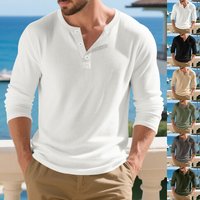 Men’s Clothing Heavyweight Long Sleeve Henley Shirt – Relaxed Fit, Ribbed Texture, Casual & Commuter Friendly White, Black, Gray, Olive, Khaki​ Men’s Clothing Heavyweight Long Sleeve Henley Shirt – Relaxed Fit, Ribbed Texture, Casual & Commuter Friendly White, Black, Gray, Olive, Khaki​