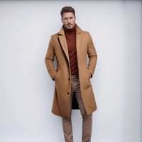 ​​Men’s Wool Blend Trench Coat – Classic Long Overcoat For Winter, Slim Fit, Multiple Pockets, Stylish & Warm ​​Men’s Wool Blend Trench Coat – Classic Long Overcoat For Winter, Slim Fit, Multiple Pockets, Stylish & Warm