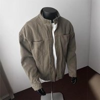 Vintage Washed Harrington Jacket For Men – Thickened Winter Short Coat With Stand Collar, Casual & Stylish Outerwear Vintage Washed Harrington Jacket For Men – Thickened Winter Short Coat With Stand Collar, Casual & Stylish Outerwear