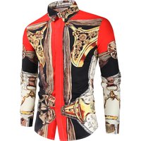 e-commerce Men’s Palace Style D Digital Printing Floral Shirt Long-sleeved Youth Shirt e-commerce Men’s Palace Style D Digital Printing Floral Shirt Long-sleeved Youth Shirt