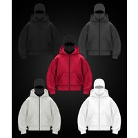 ​​Unisex Zip-Up Hooded Sweatshirt – Lightweight Casual Pullover With Double Hood For Autumn & Winter BlackWhiteGrayRed​​ ​​Unisex Zip-Up Hooded Sweatshirt – Lightweight Casual Pullover With Double Hood For Autumn & Winter BlackWhiteGrayRed​​