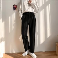 Men’s Clothing Spring And Summer Men’s Simple Drooping Small Suit Trousers Men’s Korean Style Trendy Loose Men’s Straight Wide Leg Casual Suit