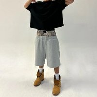 Premium Products Street Camouflage Double Waisted Spliced Sweatpants, Cropped Pants, Hip-hop Casual Embroidered Sports Shorts, Men’s And Premium Products Street Camouflage Double Waisted Spliced Sweatpants, Cropped Pants, Hip-hop Casual Embroidered Sports Shorts, Men’s And