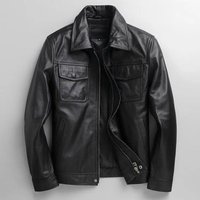 ​Men’s Distressed Leather Jacket Vintage Bomber Style Black, M- ​Men’s Distressed Leather Jacket Vintage Bomber Style Black, M-