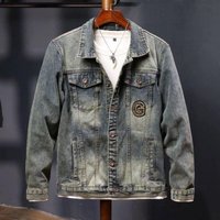 ”Men’s Embroidered Denim Jacket – Vintage Star Motif Biker Coat, Slim Fit Cotton Blend, SpringAutumn Casual Outerwear Blue, S-“ ”Men’s Embroidered Denim Jacket – Vintage Star Motif Biker Coat, Slim Fit Cotton Blend, SpringAutumn Casual Outerwear Blue, S-“