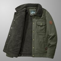 ​Men’s Fleece-Lined Winter Jacket – Thickened Cotton Coat With Stand Collar, Casual Zip-Up Outerwear For Cold Weather Army Green, Khaki, Navy Blue​ ​Men’s Fleece-Lined Winter Jacket – Thickened Cotton Coat With Stand Collar, Casual Zip-Up Outerwear For Cold Weather Army Green, Khaki, Navy Blue​