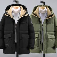 ​Heavyweight Winter Parka For Big & Tall Men – Thickened Polyester Hooded Jacket With Zipper, Oversized Fit Up To BlackGreen​ ​Heavyweight Winter Parka For Big & Tall Men – Thickened Polyester Hooded Jacket With Zipper, Oversized Fit Up To BlackGreen​