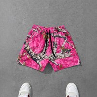 Men’s Outdoor Camo Shorts – Pink Jungle Print Casual Athletic Shorts, Lightweight & Quick-Dry For Summer Adventures Men’s Outdoor Camo Shorts – Pink Jungle Print Casual Athletic Shorts, Lightweight & Quick-Dry For Summer Adventures