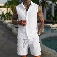Men’s Sleeveless Polo Shirt & Shorts Set Breathable Cotton-Blend Summer Outfit WhiteBlackSky BluePinkKhaki, S-Xxxl Casual Athleisure Wear Men’s Sleeveless Polo Shirt & Shorts Set Breathable Cotton-Blend Summer Outfit WhiteBlackSky BluePinkKhaki, S-Xxxl Casual Athleisure Wear