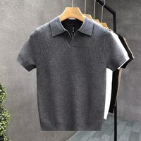 Premium Men’s Solid Color Polo Shirt Moisture-Wicking Ice Silk Fabric, Slim Fit & Timeless Elegance For Business Casual & Smart Outings