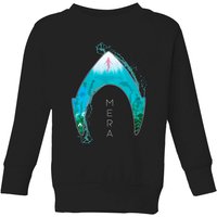 Aquaman Mera Logo Kids’ Sweatshirt – Black – – Aquaman Mera Logo Kids’ Sweatshirt – Black – –