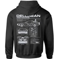 Back To The Future Delorean Schematic Kids’ Zipped Hoodie – Black – – Back To The Future Delorean Schematic Kids’ Zipped Hoodie – Black – –