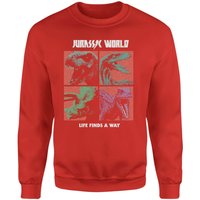 Jurassic Park World Four Colour Faces Sweatshirt – Red Jurassic Park World Four Colour Faces Sweatshirt – Red