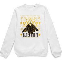 Black Adam Gold Christmas Christmas Jumper – White Black Adam Gold Christmas Christmas Jumper – White