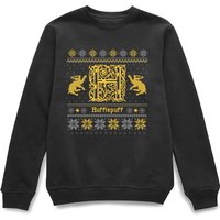 Harry Potter Hufflepuff Christmas Christmas Jumper – Black Harry Potter Hufflepuff Christmas Christmas Jumper – Black