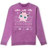 Pokemon Jigglypuff Christmas Christmas Jumper – Purple Acid Wash