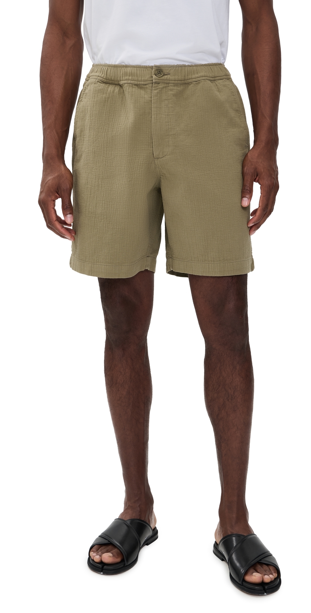 Wax London Cotton Linen Kurt Shorts Khaki Wax London Cotton Linen Kurt Shorts Khaki