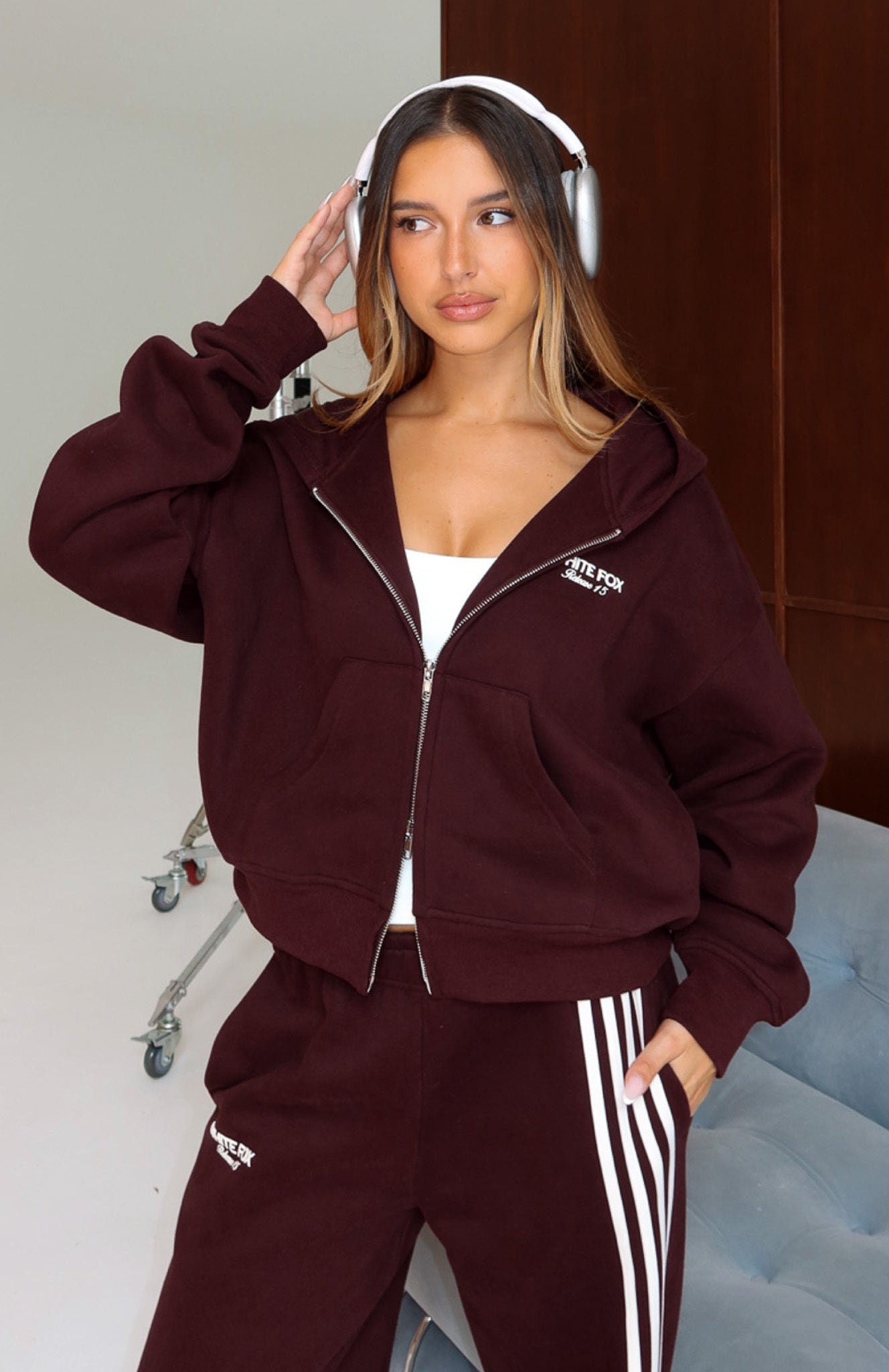 Release Asalia Boxy Zip Front Hoodie Plum Release Asalia Boxy Zip Front Hoodie Plum