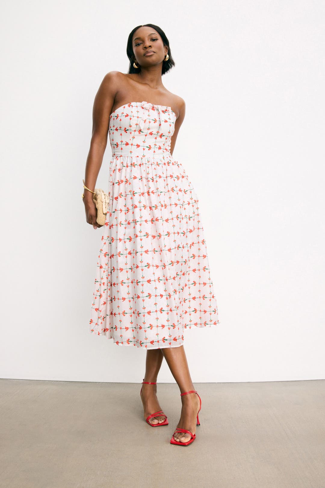 Hutch Iris Dress White-pink-print Hutch Iris Dress White-pink-print