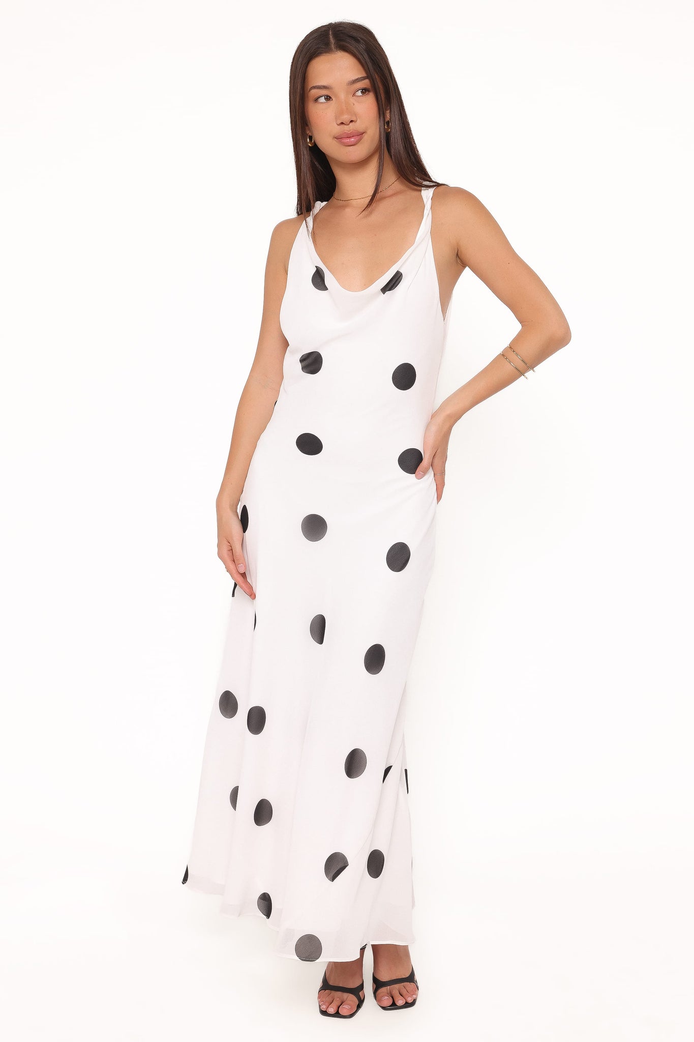 Collette Maxi Dress – White Polka Dot Collette Maxi Dress – White Polka Dot